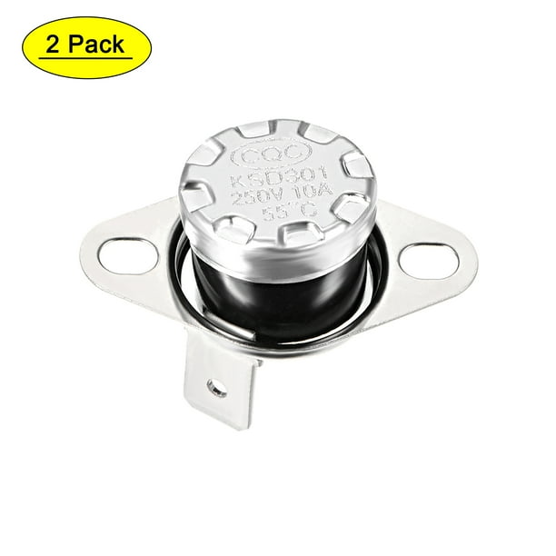Interruptor de control de temperatura Uxcell Termostato 55掳C 10A Normal Abierto Paquete de 5