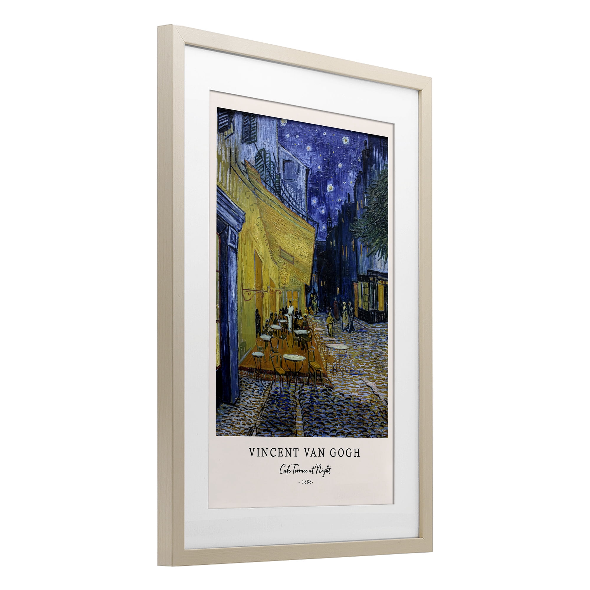 Stupell Industries Classic Cafe Terrace At Night Birch Framed Print Under Glass, design by Vintage Hustle