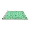thumbnail image 2 of Ahgly Company Machine Washable Indoor Square Oriental Turquoise Blue Traditional Area Rugs, 8' Square, 2 of 4