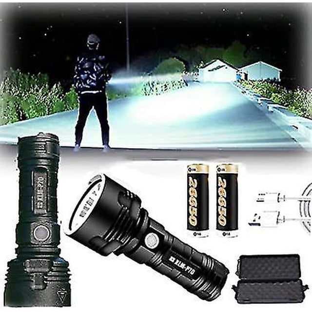 30000-100000 Lumen Lámpara de linterna impermeable LED de alta potencia Ultra brillante, 3 modos Más potente 50w Xlm-p70 Linterna recargable USB recargable (25w Kuyhfg Bienvenido a Kuyhfg