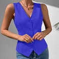 thumbnail image 2 of Vest Sleeveless V Neck Button Front Solid for Women Sunny Weekend Seasonal Favorite Casual Dressing Daily Commute Everyday Outfit Season Shift Summer Outfits, 2 of 6