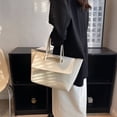 thumbnail image 3 of Bolso Compras para Mujer Bolso Mano Elegante Cuero PU Gran Capacidad (blanco), 3 of 8