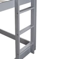 thumbnail image 5 of URTR Twin Over Twin Floor House Bunk Bed with High Quality Ladder and Guardrails, Wooden Low House-Shaped Twin Size Bunk Bed Frame for Bedroom, Gray, 5 of 6