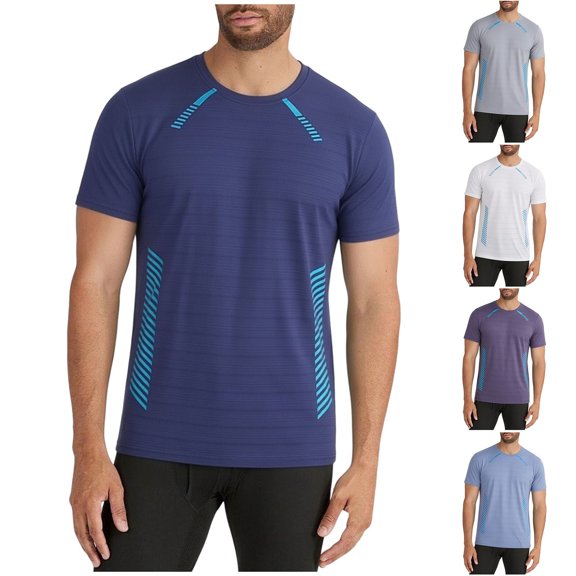 Men's Cooling Running Shirts Anti Odor Moisture Wicking Breathable Workout Athletic Short Sleeve Lightweight Gym Tee Big and Tall Size XL-5XL White