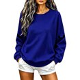 thumbnail image 2 of TKLPEHG Womens Halloween Sweatshirt Fashion Halloween Graphic Long Sleeve Crewneck Loose Fit Fall Clothes Casual Comfy Pullover (Blue,L), 2 of 5