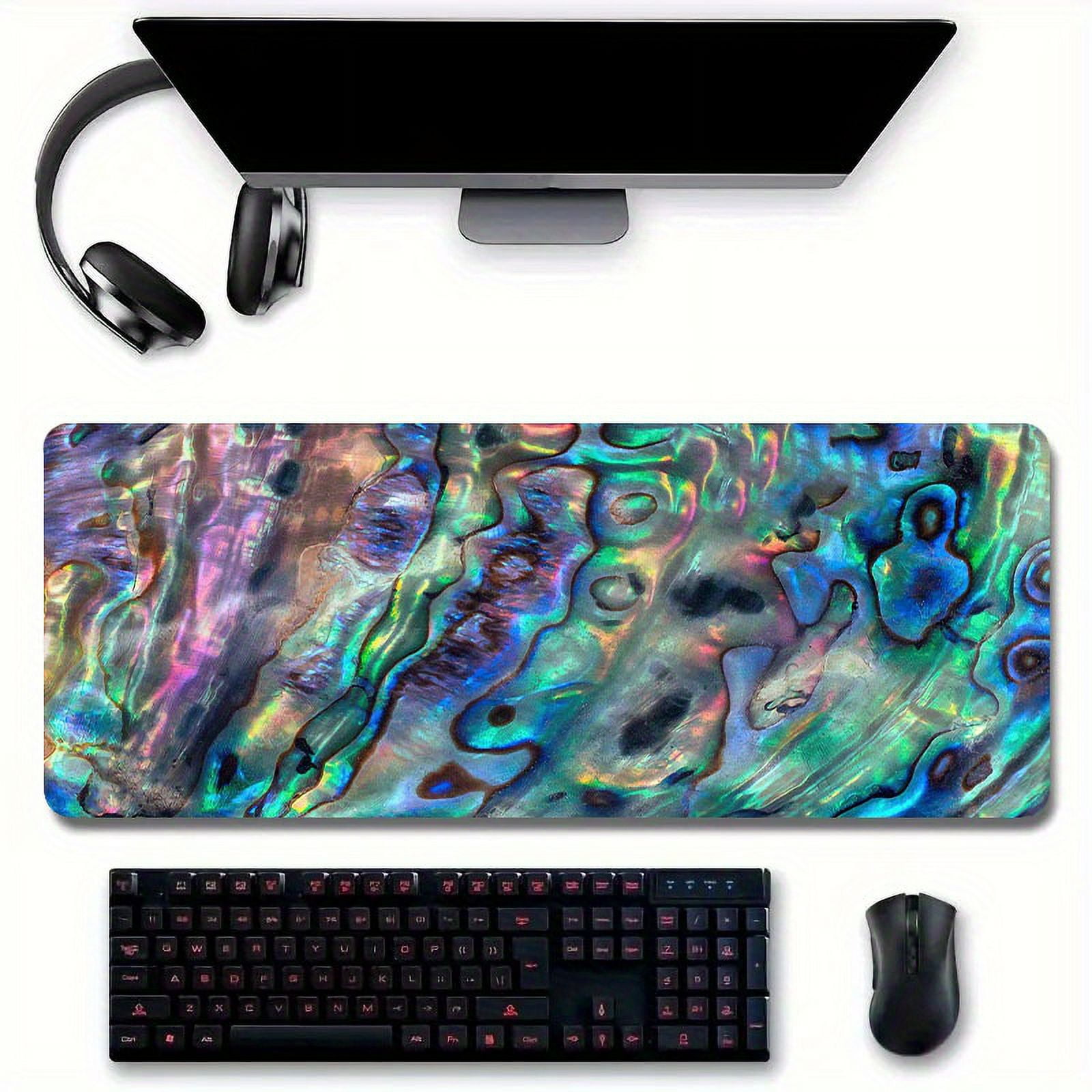 1pc Haliotis Shell Original Nature Series Mouse Pad, Large Gaming Keyboard Pad,Big Desk Pad With Thick Stitched Edges Suit For Home Office Or Gaming