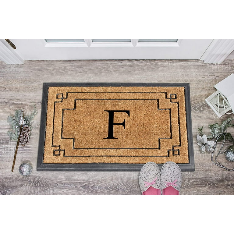 A1HC Natural Rubber & Coir 24x36 Monogrammed Doormat For Front Door,  Anti-Shed Treated Durable Doormat for Outdoor Entrance, Heavy Duty, Low  Profile, Easy to Clean, Long Lasting Front Porch Entry Rug 