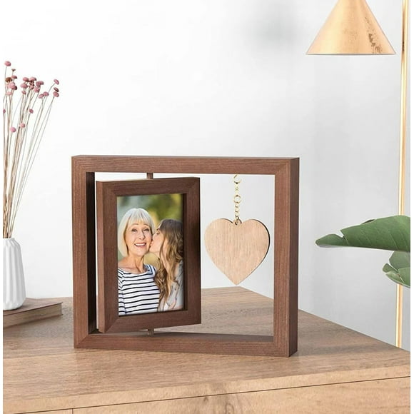 Dvkptbk Frames Picture Frames,Rotating Floating Photo Frames Double-Sided Display with HD Acrylic for Vertical Or Horizontal Tabletop Display (6 Inch) Home Decor on Clearance