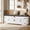 White, variant on 60” Shoe Storage Bench with Deodorizer, Farmhouse Shoe Organizer Cabinet with Cushion Seat, 4 Doors, Adjustable Shelf for Entryway, Bedroom & Living Room, White