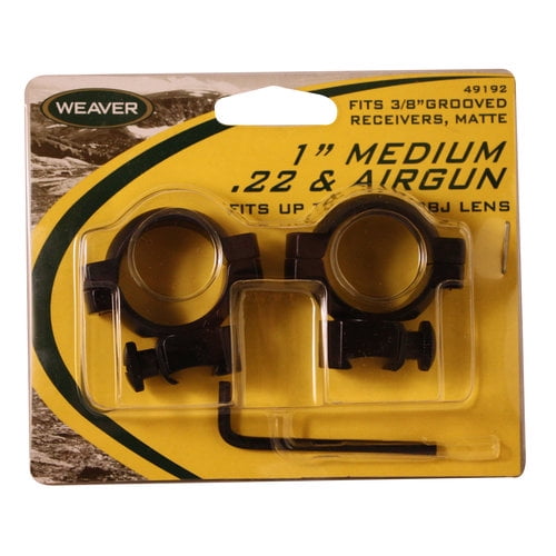 Weaver Aluminum Ring .22 Caliber Medium Saddle Height .22LR & Airgun Rifle Scope Ring, for 1