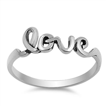 Women's Girlfriend Love Promise Ring New .925 Sterling Silver Band Size