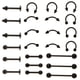 thumbnail image 2 of 24 piezas de forma , ceja, oreja, labio, de , accesorio para Negro Sunnimix Joyería piercing del cuerpo, 2 of 8