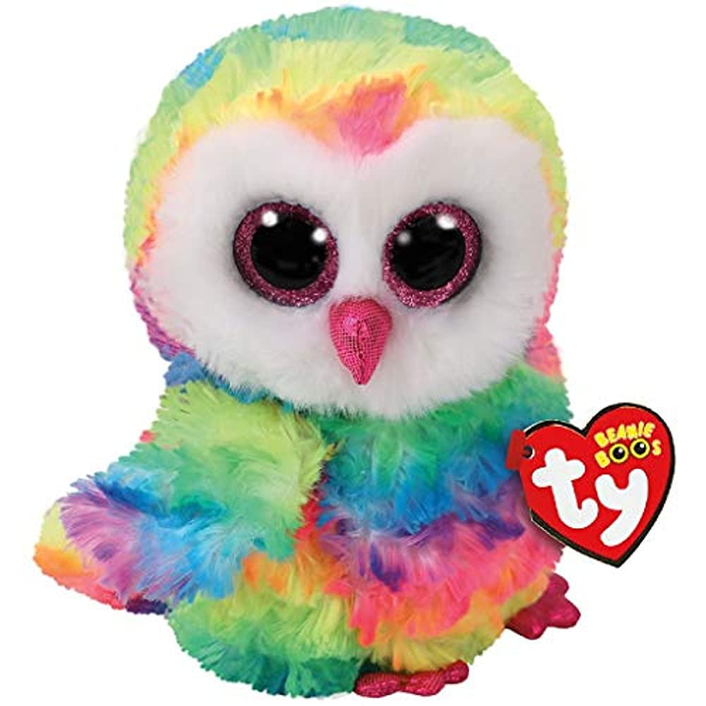 Owen Rainbow Owl Beanie Boo Medium 13 