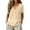 Beige, variant on Linen Cotton Blouse For Women Casual Summer Short Sleeve V Neck Embroidered Relaxed Fit Lightweight Comfortable Daily Wear Office Leisure Beach Vacation