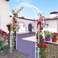 thumbnail image 3 of Tcbosik 98.4"H Garden Arch, Metal Arbor Climbing Plants, Assemble Freely for 8 Styles, Archway for Outdoor, Patio, Lawn, Yard, Cream White, 3 of 11