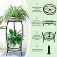 thumbnail image 4 of Mocory Soporte para plantas para interiores y exteriores, 2 niveles, 27 pulgadas de alto, soporte de metal para macetas, soporte para macetas, estante para plantas resistente, hierro inoxidable, múlti, 4 of 6