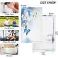 thumbnail image 2 of Dreamtimes Blue Hydrangeas and Butterfly Print Pure Cotton Hand Towels for Bath Decorative Guest Towels Fingertip Towels for Bathroom Spa Gym, 2-Piece, 16 x 28 inches, 2 of 7