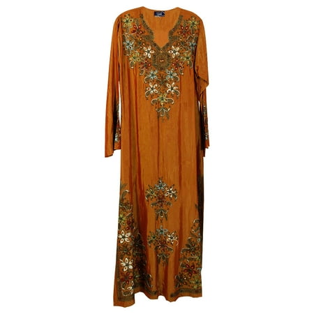 Hijaz Intricate Full Body Floral Embroidery Brown Abaya
