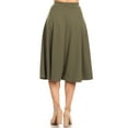 thumbnail image 3 of Women's Flared Lightweight Elastic Midi A-line Skirt, 3 of 6