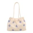 thumbnail image 2 of Women Polka Dot Large Capacity Polyester Tote Shoulder Bag, Adjustable Buckle Casual Handbag, Lightweight Work Travel Daily Shopping Top Handle Purse, 2 of 4