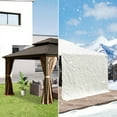 thumbnail image 3 of Gazebo Accessories 10' x 14' Double Roof Universal Winter Gazebo Cover for Hardtop Gazebos,Enclosed Cover with Sidewalls and Mesh Windows Waterproof (White), 3 of 9