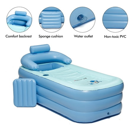 - Portable Inflatable Bathtub Bathroom Bath Tub SPA Kit with Warmth Keeping Cover for Household Outdoor Activities