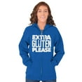 thumbnail image 3 of Extra Gluten Please Foodie Love Carbs Zip Up Hoodie Men's Women's Brisco Brands S, 3 of 6