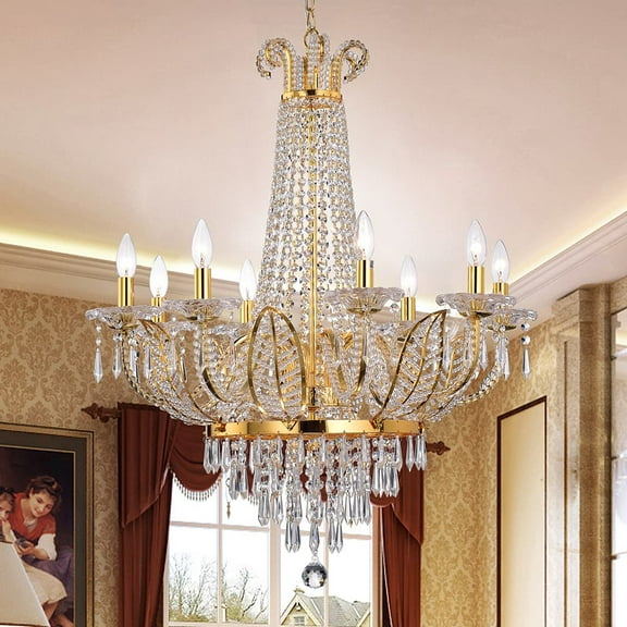 Warehouse of Tiffany Stavith Crystal and Metal 8-light Chandelier
