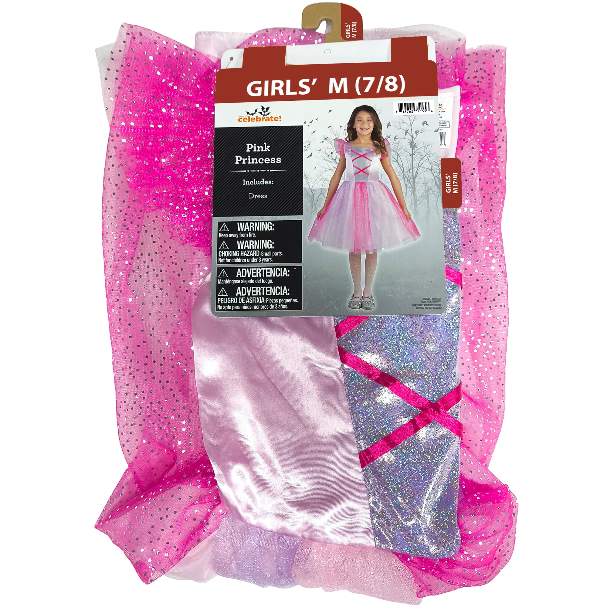 Pretty Princess Dress, Halloween Costume for Children, Girls' Size M (7/8), by Way to Celebrate