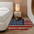 thumbnail image 3 of Vintage American Flag Round Area Rug 4 FT, Non Slip Indoor Outdoor Rug, Blue Star Red Striped Wooden Washable Soft Circular Carpet Non-Shedding Floor Mat for Coffee Table Nursery Foyer Balcony, 3 of 9