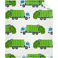 thumbnail image 5 of Green Garbage Trash Truck Flannel Lightweight Blankets Quilt Plush Fleece Soft Bedding Throw Blanket for Couch and Bed 80"x60" for Adult, 5 of 6