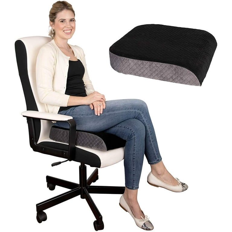Kolbs Large Seat Cushion Stylish Plush Velvet Cover Large Memory Foam Seat Cushion for Office Chair Car or Wheelchair Office Chair Cushion Back