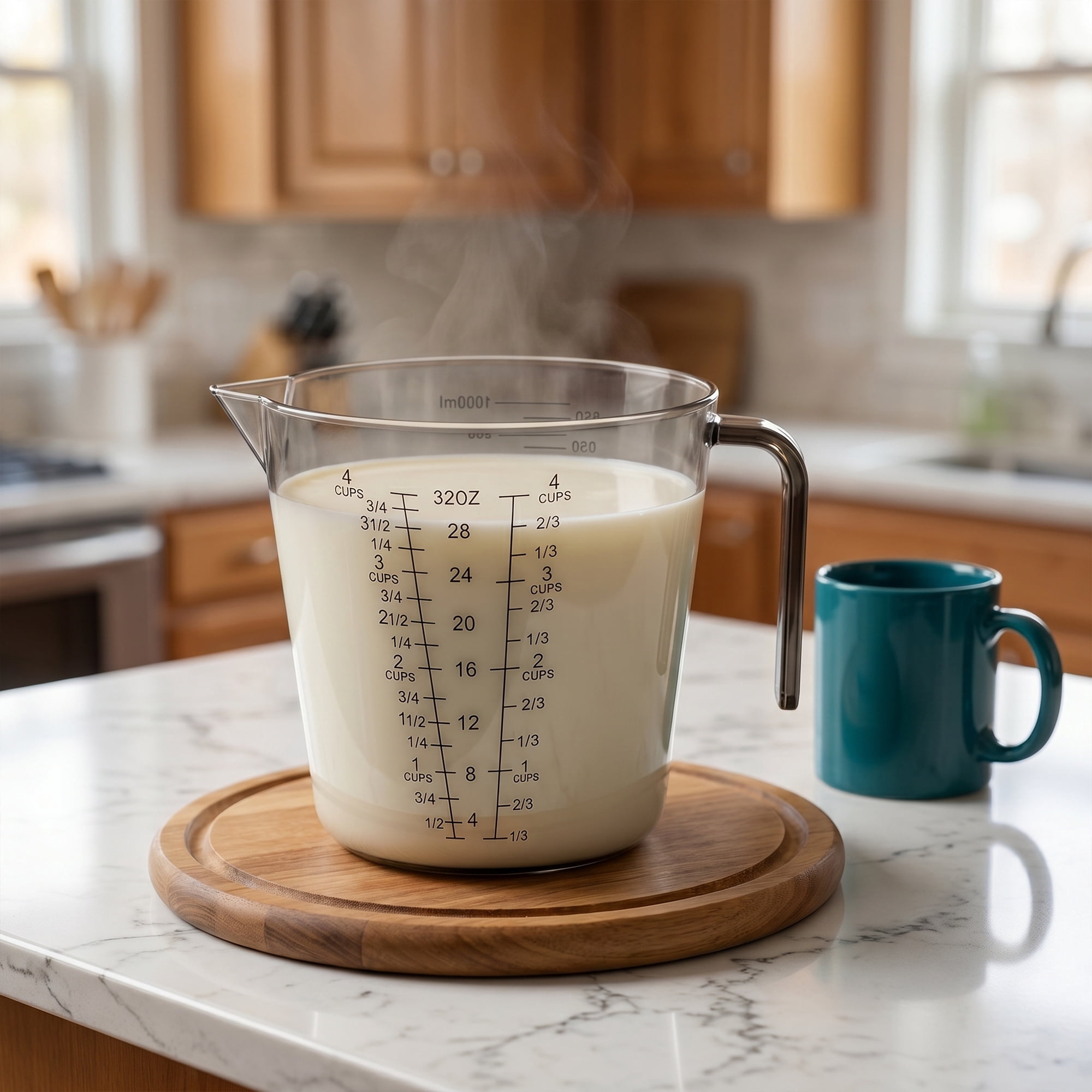 Unique Bargains 2Pcs PS Material Measuring Cup for Measuring Oil Water Gray 600ml/1000ml