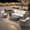 Gray/Beige, variant on PARKWELL Outdoor Oversized Patio Furniture Set with Fire Pit Table, All-Weather Wicker Sectional Swivel Rocker Chairs Sets,Luxury 7-Seat Conversation Set for Porch, Balcony, Deck, Brown/Gray