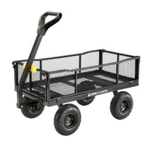 Gorilla Carts Towable Steel Utility Cart w/ Removable Side Panels, 900 lb Capacity, Black