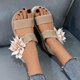 thumbnail image 4 of Amzcrzy Zapatos de mujer,Zapatos de mujer,Zapatillas de mujer, Sandalias casuales de mujer con hebilla de una línea, sandalias de suela gruesa con punta abierta y flores Sandalias Mujer Zapatillas De, 4 of 6
