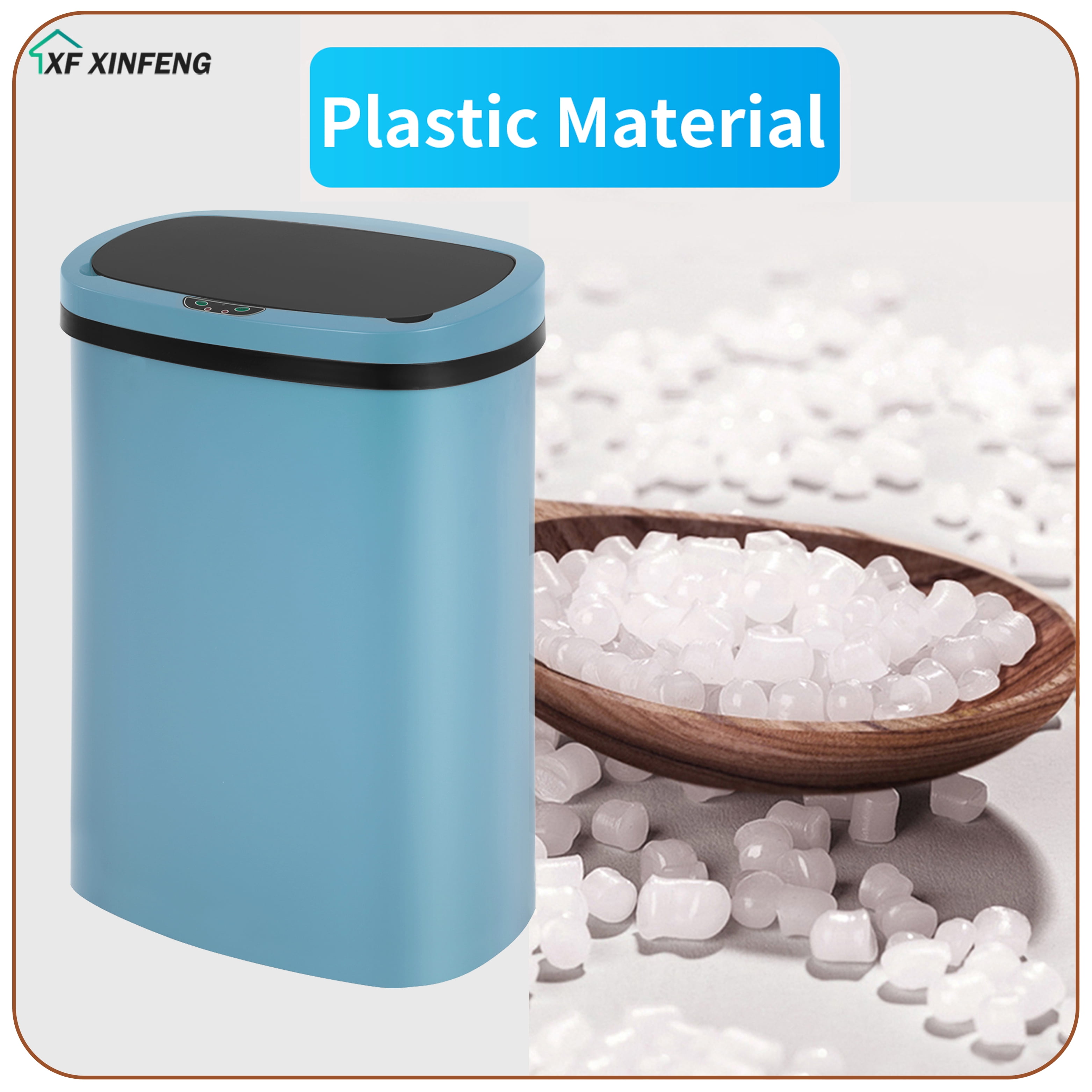 XF XINFENG 13 Gallon 49 Litre Dustbin Kitchen Trash Can with Lid Automatic Sensor Touch Bin,Garbage Can, Waste Bin, For Bathroom/Double Bed/Bedroom/Home/Office, Blue