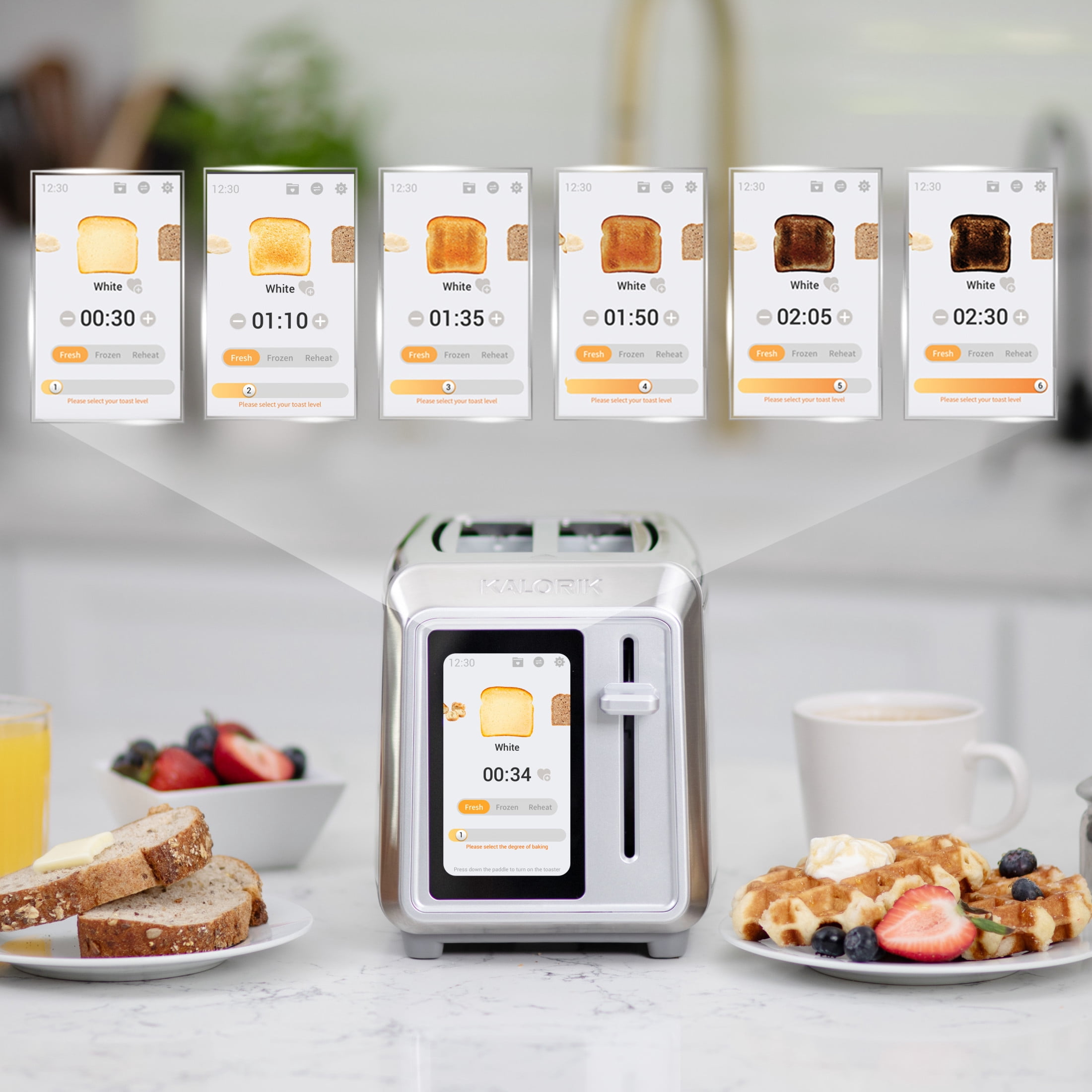 Kalorik® Vivid™ Touch 2-slice Toaster with High Resolution Touchscreen, in Stainless Steel (TO52622SS)