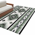 thumbnail image 2 of 3x5 Area Rugs, Sage Green Boho Non-Skid Rubber Backing Large Rectangle Rugs - Living Room Bedroom Home Office, Southwestern Ethnic Aztec Retro Geometric Indoor Floor Mat Carpets Washable Rug, 2 of 9