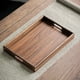 thumbnail image 5 of Bandeja de almacenamiento para té, bandeja de madera para tazas de té, dulces y frutas, diseño de madera de acacia de 2 niveles, plegable y portátil para el hogar, la oficina, el dormitorio, 5 of 8
