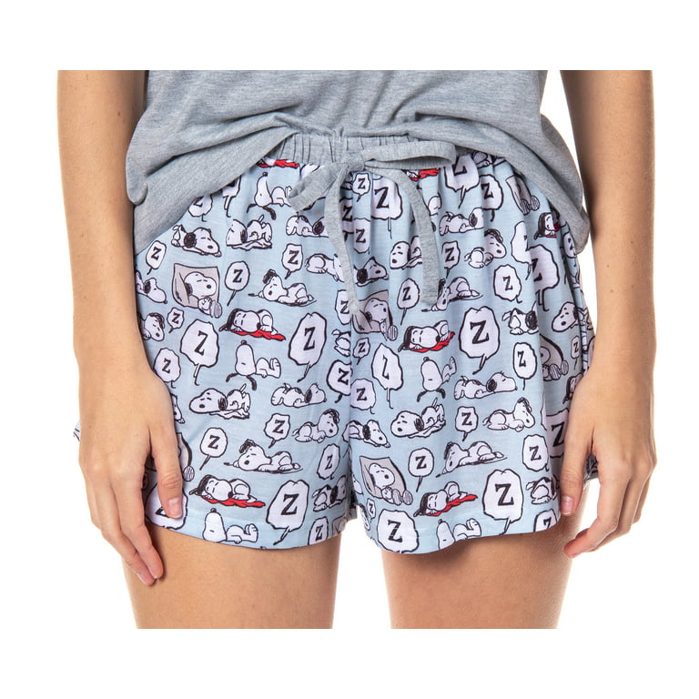 INTIMO Peanuts Womens' Snoopy and Woodstock Sweater and Shorts Sleep Pajama  Set