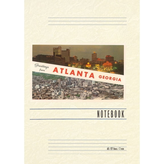 Vintage Lined Notebook Greetings from Atlanta (Paperback)