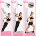 thumbnail image 4 of Pilates Bar Kit with Resistance Bands, Exercise Fitness Equipment for Women & Men, Home Gym Workouts Stainless Steel Stick Squat Yoga Pilates Flexbands Kit for Full Body Shaping（180lb）Pink, 4 of 9