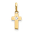 thumbnail image 1 of Pendentif Croix pour Enfants en Or Jaune 14K CZ, 1 of 3