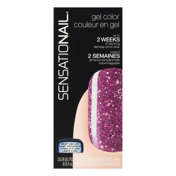 Sensationail Gel Nail Color Polish, Light 'Em Up, Purple Gel Color