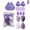 Purple, variant on 14-Piece Makeup Sponge Set for Flawless Foundation Application Wet or Dry Use Soft Beauty Blender Eggs in Assorted Colors