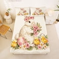thumbnail image 5 of Erosebridal Farm Animal Rabbit Queen Sheet Sets,Rustic Flowers Kawaii Chicken Bed Set For Easter Theme Lover 4 Pieces, 5 of 6