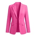 thumbnail image 4 of Hueook Blazers for Women Tailored Suit Jacket Business Casual Style Long Sleeves Lapel with Pockets Hot Pink 2X, 4 of 8