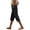 Black, variant on Womens Cotton Linen Straight Leg Cropped Pants Drawstring Elastic Waist Side Pockets Cuffed Hem Solid Summer