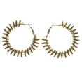 thumbnail image 1 of AB Finish Hoop-Earrings With Bead Accents Gold-Tone & Clear Colored #LQE3435, 1 of 2